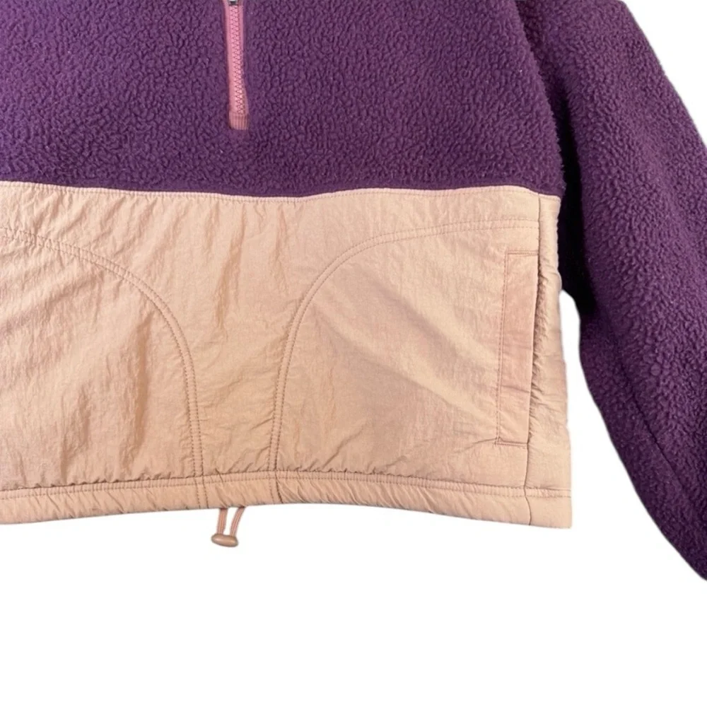 Fabletics Mallory Fleece Pullover Sweatshirt Maroon Woman’s XS
